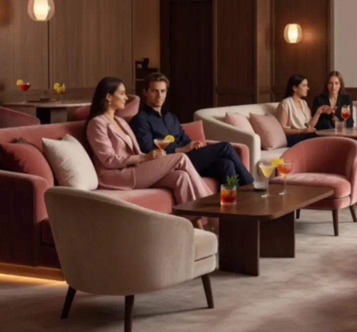 Nastrojowa przestrzeń lounge z miękkim oświetleniem w Nocna View